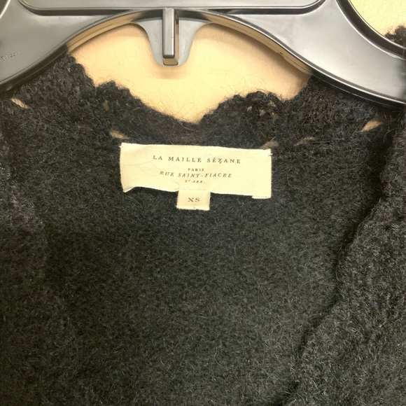La Maille Sezane Angie Cardigan Sweater Womens XS Black Crochet, Feminine New - Picture 12 of 16